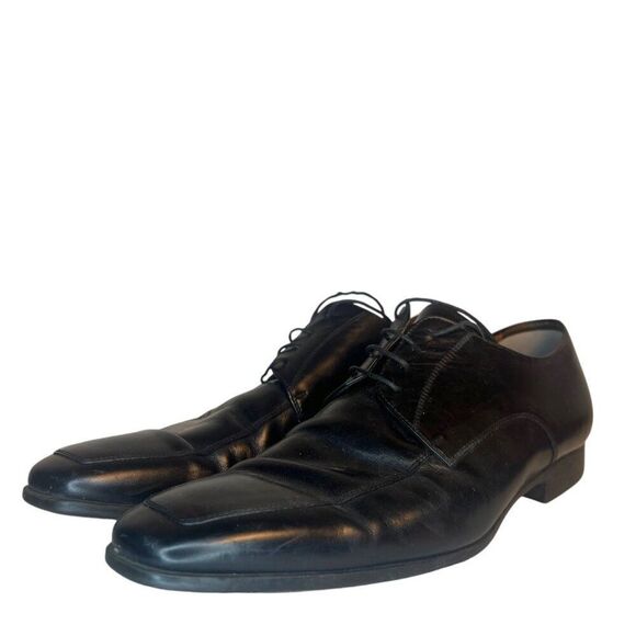 $700 Santoni Italian Leather Dress Shoes 8.5 Prichard Apron Toe Derby Oxford main image 7